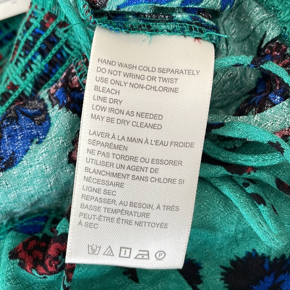 NWT FREE PEOPLE Hilary top shirt size XS green combo - Picture 8 of 8